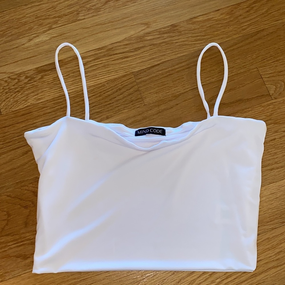 White Basic Tank Top Cropped - Mind Code - Picture 3 of 5
